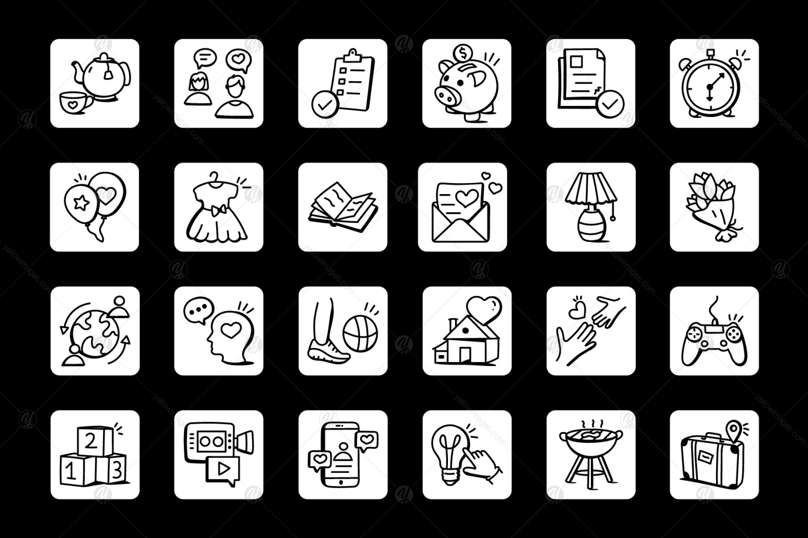 120 Hand Drawn Family Life Icons 120 Hand Drawn Family Life Icons