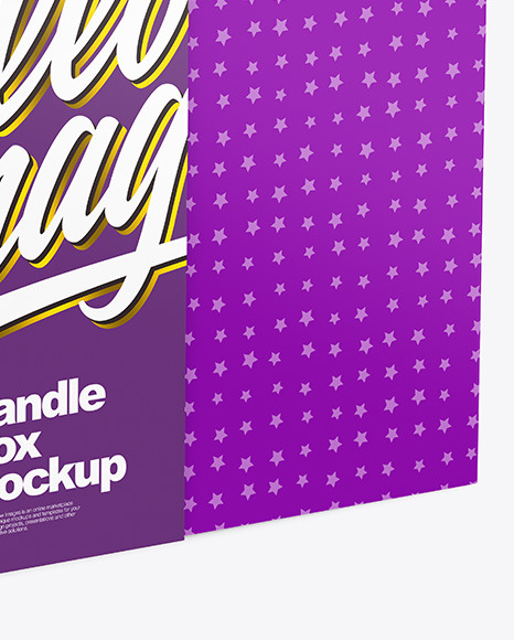 Opened Glossy Box w/ Candle Mockup