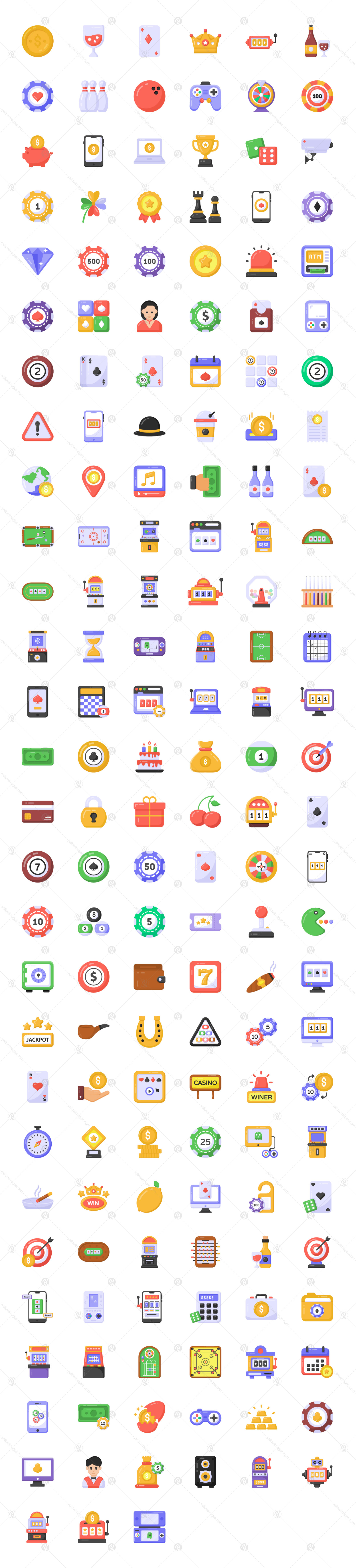 Flat Detailed Casino Icons Flat Detailed Casino Icons
