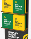 Display Stand With Boxes Mockup