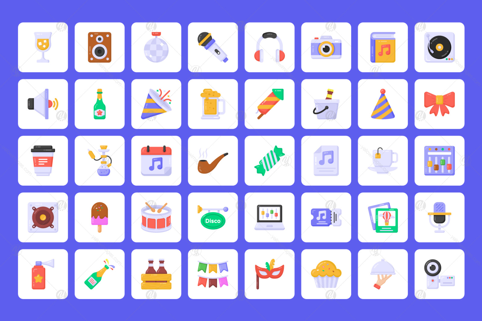 Disco Icons - 99 Detailed flat Graphics