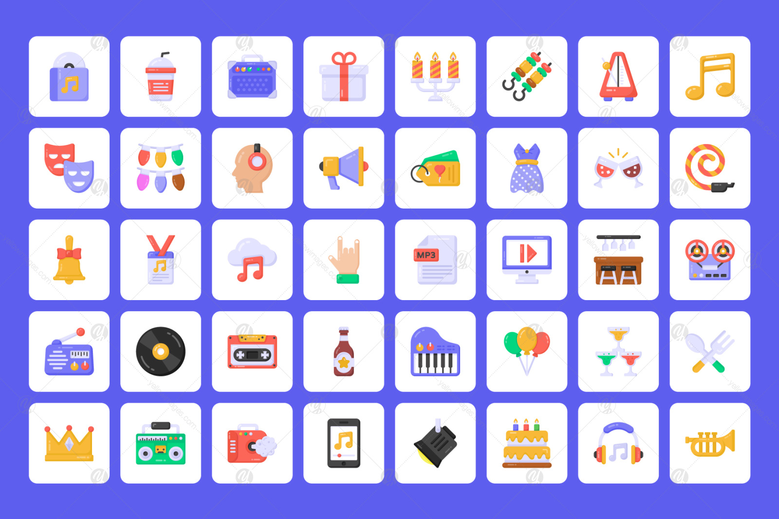 Disco Icons - 99 Detailed flat Graphics