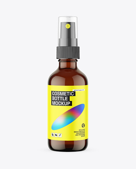 Amber Spray Bottle Mockup