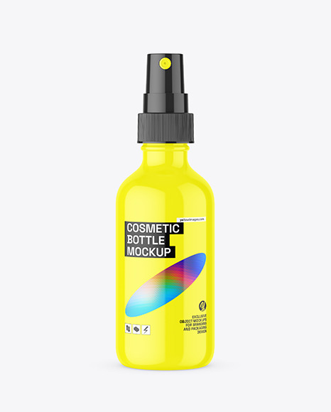 Glossy Spray Bottle Mockup