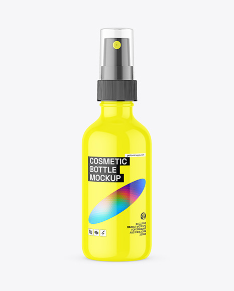 Glossy Spray Bottle Mockup