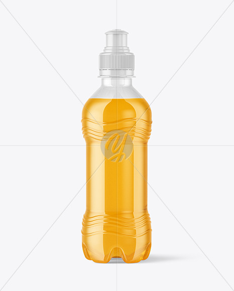 Clear PET Orange Drink Bottle Mockup