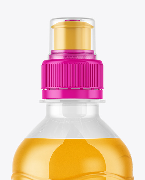 Clear PET Orange Drink Bottle Mockup