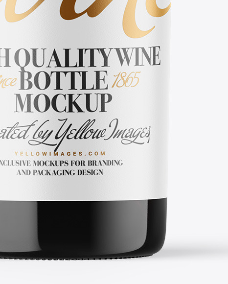 Amber Glass White Wine Bottle Mockup