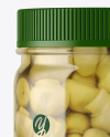 Clear Glass Jar with Champignons Mockup