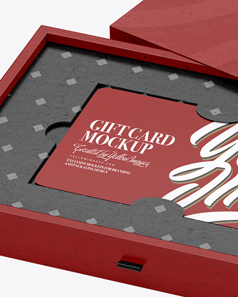 Gift Card in a Kraft Box Mockup