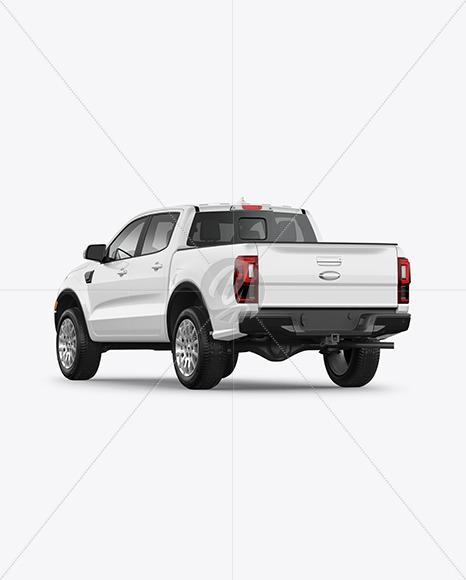 Pickup Truck Mockup - Back Half Side View