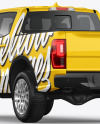 Pickup Truck Mockup - Back Half Side View