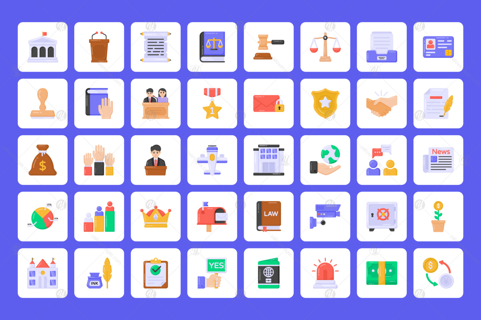 Flat Detailed Government Icons