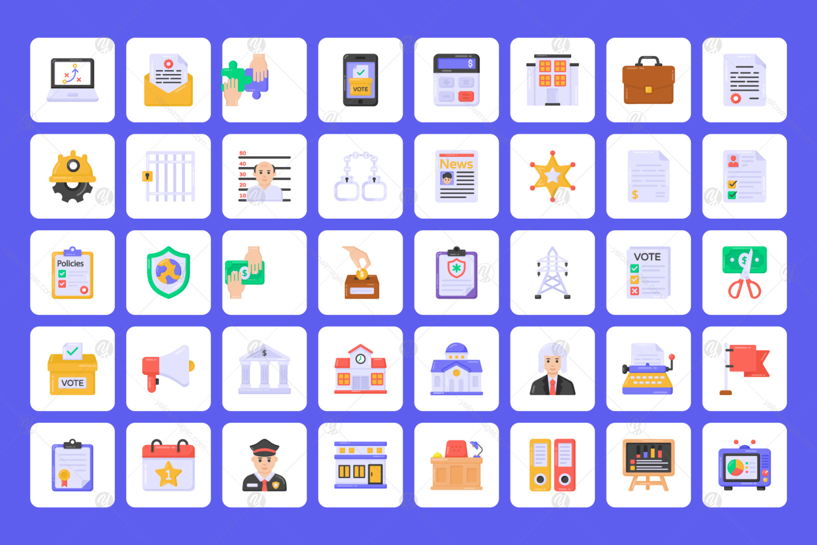 Flat Detailed Government Icons Flat Detailed Government Icons