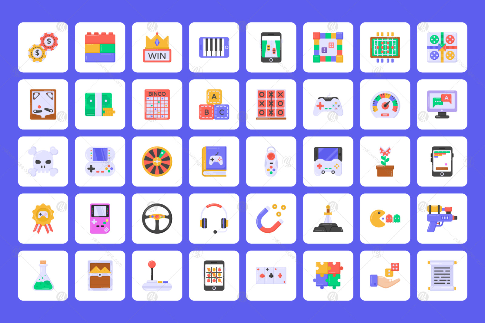 Flat Detailed Games Icons Flat Detailed Games Icons