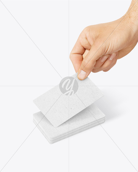 Kraft Business Card in a Hand Mockup