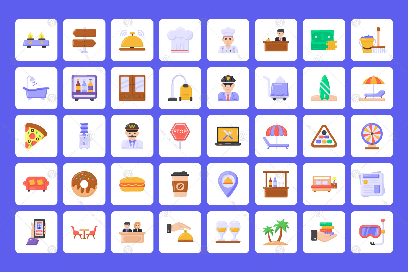 160 Hotel Flat vector Icons