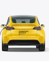 Electric Car on Charging Station Mockup - Back View