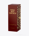 Stand Up Wine Box Mockup - Half Side View (High-Angle Shot)