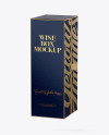 Stand Up Wine Box W/ Golden Edges Mockup - Half Side View (High Angle)