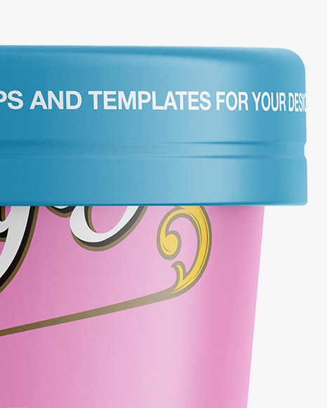 Carton Ice Cream Cup Mockup - Front View