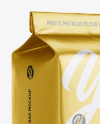 Matte Metallic Flour Bag Mockup - Halfside View (Eye-Level Shot)