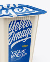 2 Pack Yoghurt Mockup - Half Side View (High Angle Shot)