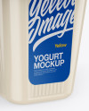 2 Pack Yoghurt Mockup - Half Side View (High Angle Shot)