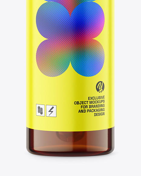 Amber Glass Dropper Bottle Mockup Amber Glass Dropper Bottle Mockup