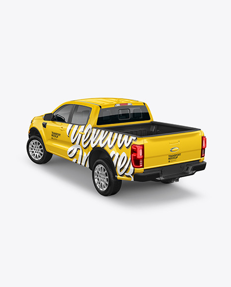 Pickup Truck Mockup - Back Half Side View