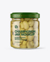 Clear Glass Jar with Champignons Mockup