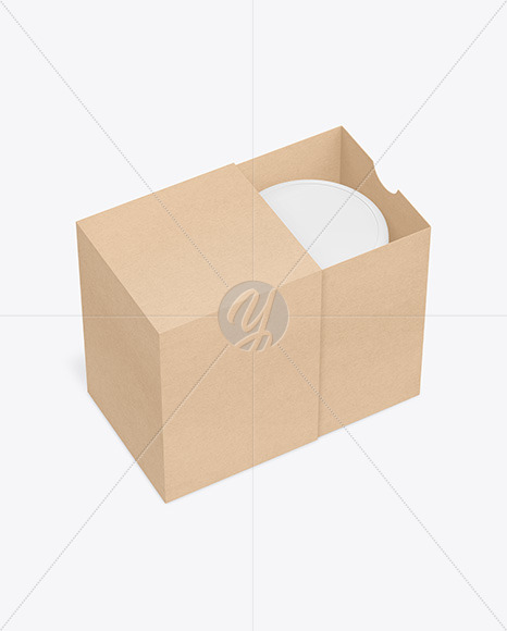 Opened Kraft Box w/ Candle Mockup