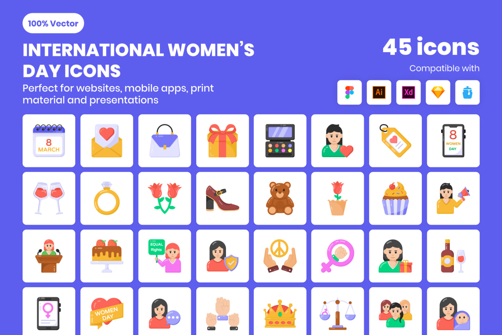 45 International Womens Day Icons