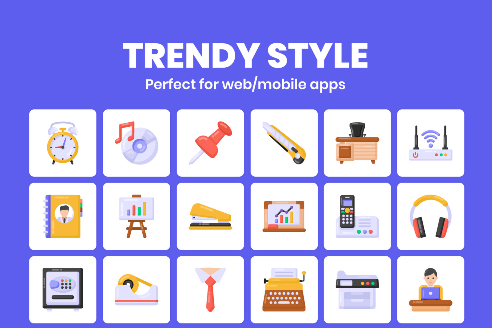 90 Office Flat Vector Icons 90 Office Flat Vector Icons