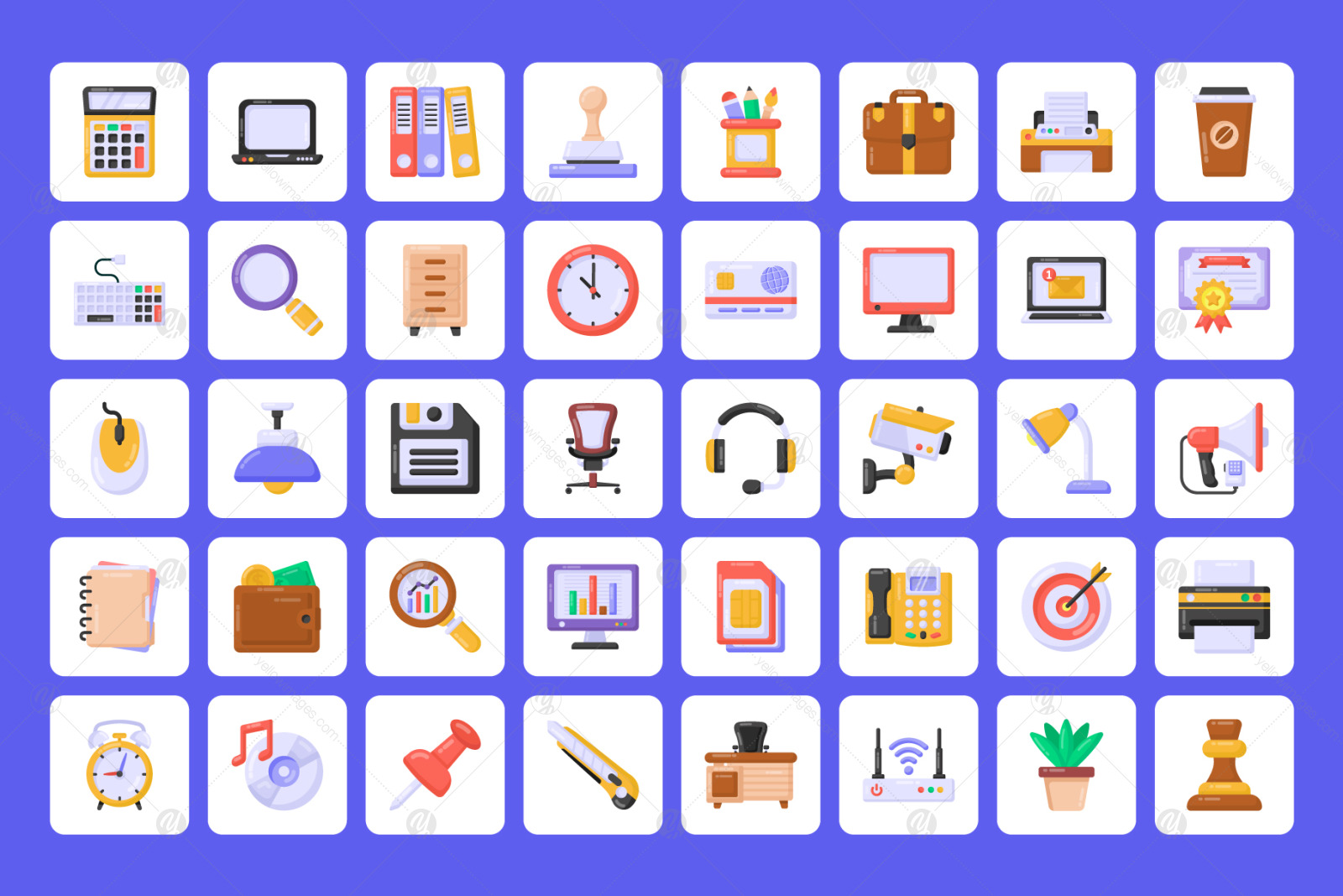 90 Office Flat Vector Icons 90 Office Flat Vector Icons
