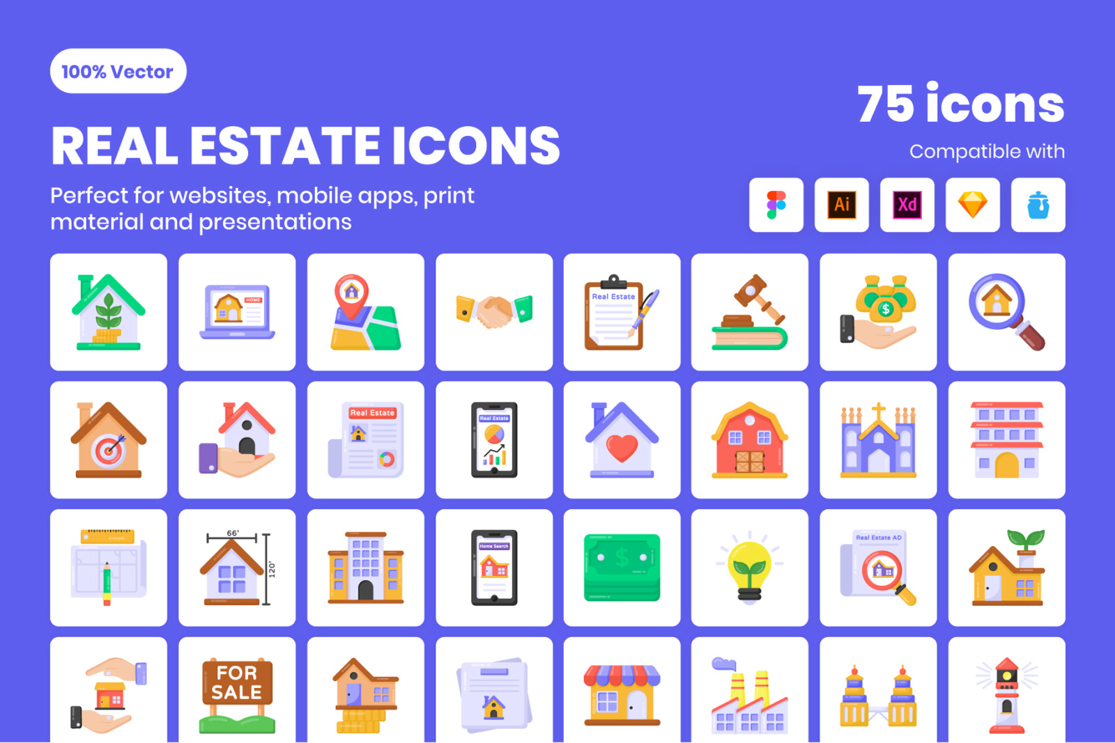 75 Real Estate vectors Icons