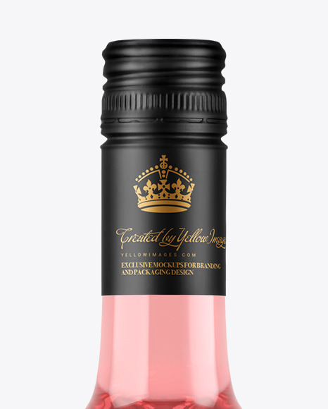 Clear Glass Pink Wine Bottle Mockup