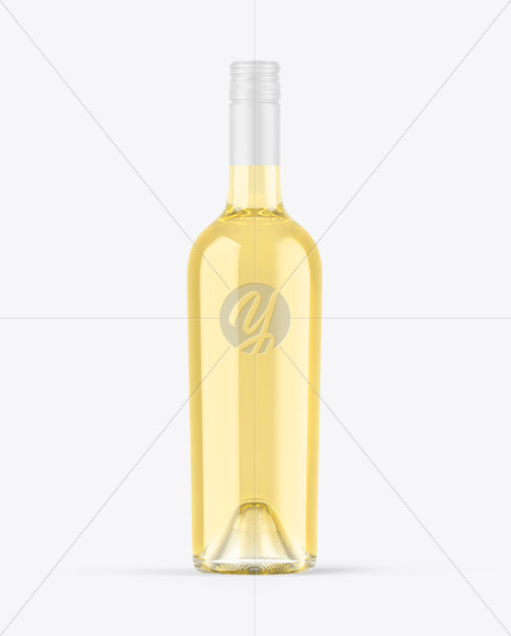 Clear Glass White Wine Bottle Mockup