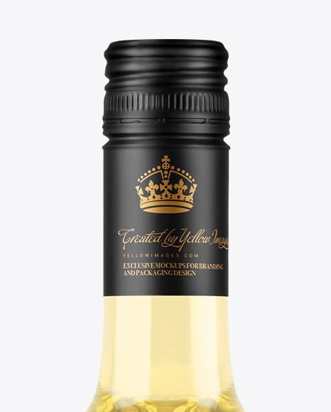 Clear Glass White Wine Bottle Mockup