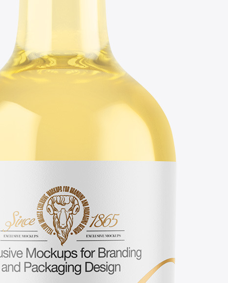 Clear Glass White Wine Bottle Mockup