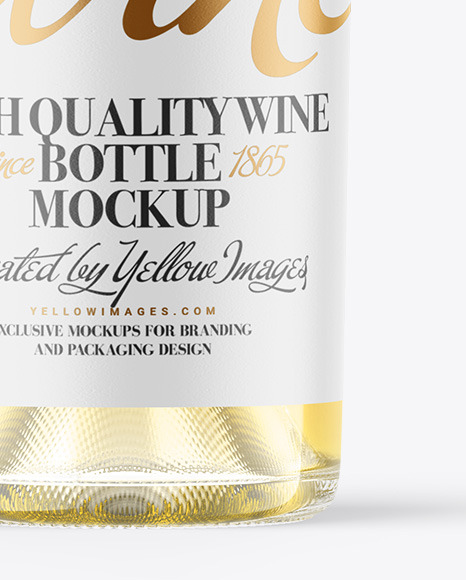 Clear Glass White Wine Bottle Mockup