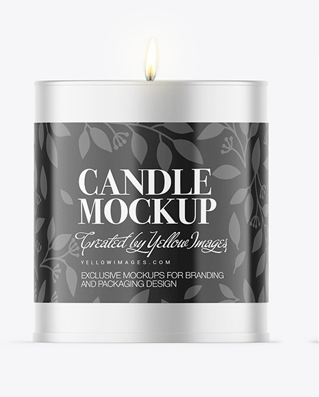 Metallized Candle w/ Box Mockup