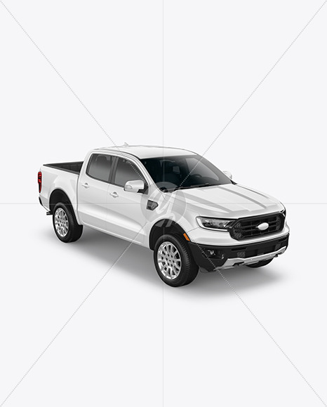 Pickup Truck Mockup - Half Side View (High-Angle Shot)