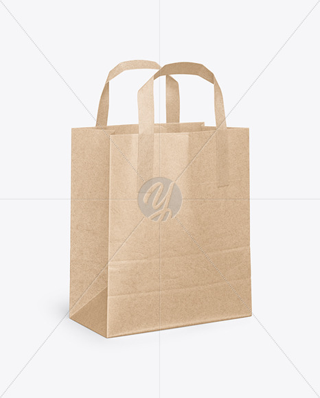 Kraft Paper Bag w/ Handles Mockup