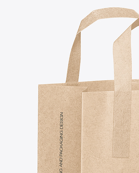 Kraft Paper Bag w/ Handles Mockup