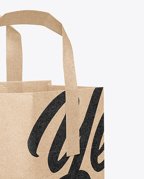 Kraft Paper Bag w/ Handles Mockup