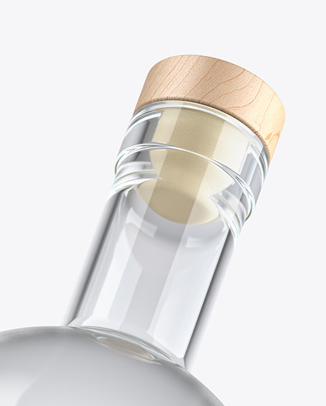 Dry Gin Bottle with Wooden Cap Mockup