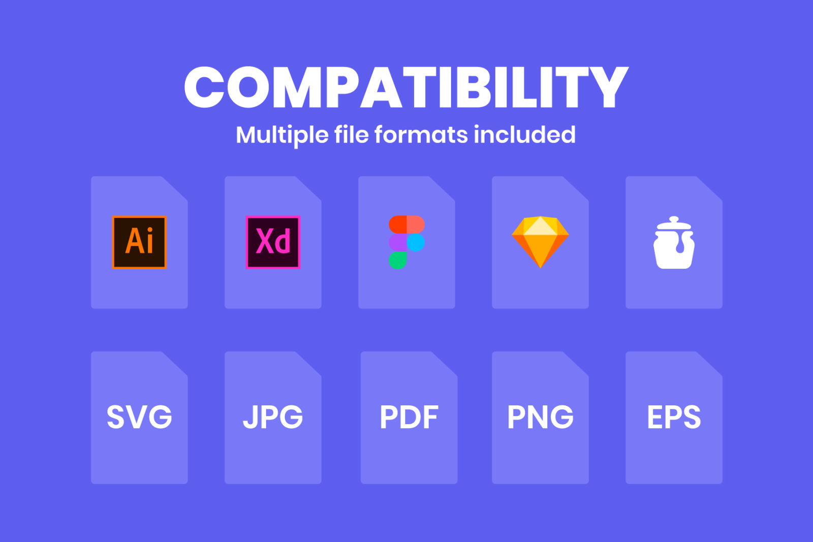 Set of 95 flat data science icons