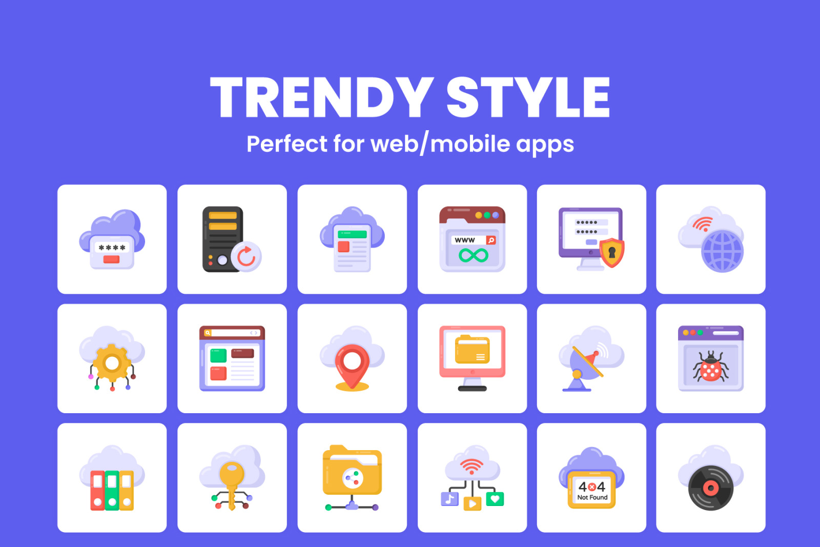 Cloud Hosting Services Icons Cloud Hosting Services Icons
