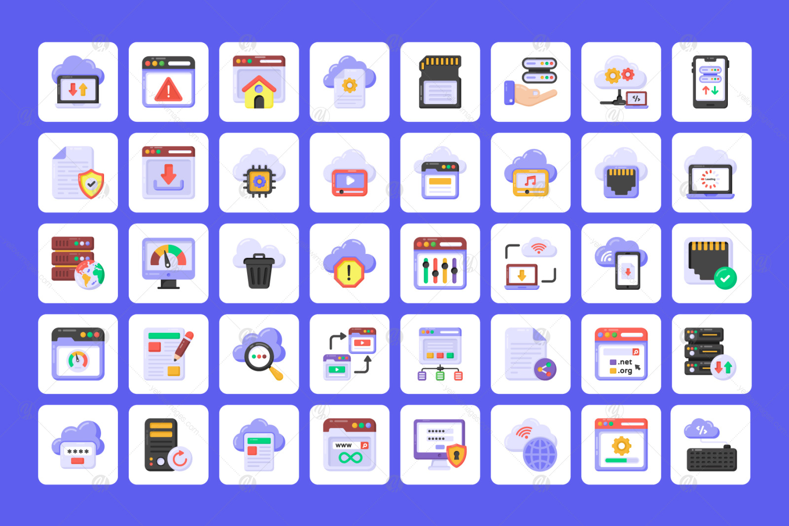 Cloud Hosting Services Icons Cloud Hosting Services Icons